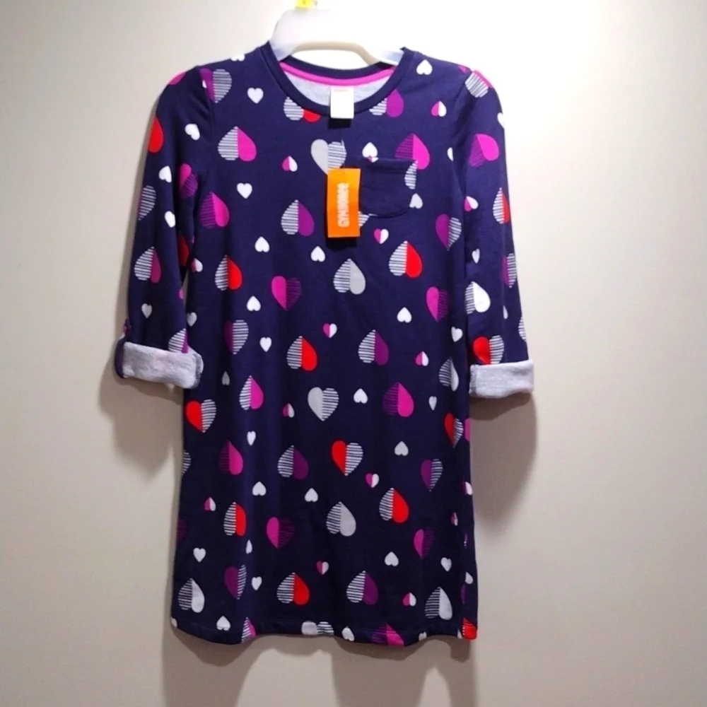 Gymboree Girl’s Multicolor Heart Print Long Sleeve Dress - Size 10 - Adorable